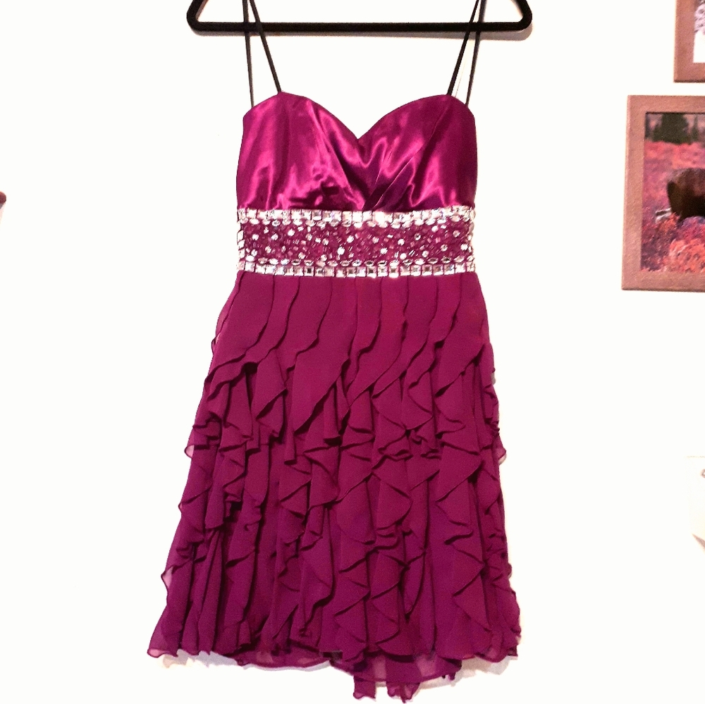 Strapless Magenta Cocktail Dress